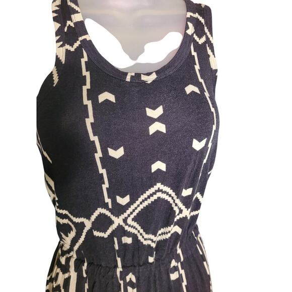 J Crew Blk Maxi Dress Razor Back Bottom Slits SZ XXS - Picture 2 of 5